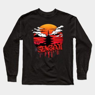 Sensoji Temple Graffiti Design Long Sleeve T-Shirt